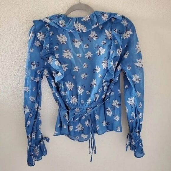 Free People Amanda Ruffle Top in Cool Combo - Picture 12 of 13